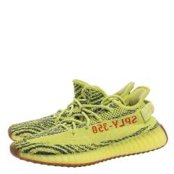 Yeezy x Adidas Yellow Cotton Knit Semi Frozen Boost 350 V2 Sneakers Size 43.5