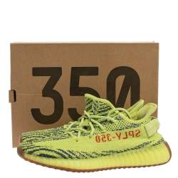 Yeezy x Adidas Yellow Cotton Knit Semi Frozen Boost 350 V2 Sneakers Size 43.5