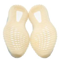 Pre Owned حذاء رياضي ييزي x أديداس "كلود وايت بوست 350 ڨي2" غير عاكس تريكو قطن أبيض و أزرق مقاس 42.5