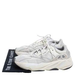 Pre Owned Yeezy x Adidas White Leather, Suede And Mesh Boost 700 Analog Sneakers Size 42