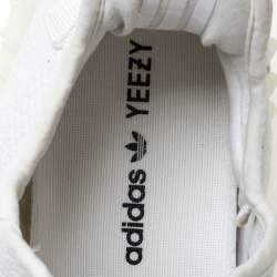 Pre Owned Yeezy x Adidas White Cotton Knit Boost 350 V2 Sneakers Size 45 1/3