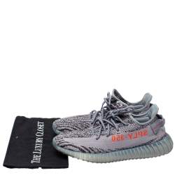 Pre Owned Yeezy x Adidas Grey Cotton Knit Boost 350 V2 Beluga 2.0 Sneakers Size 43 1/3