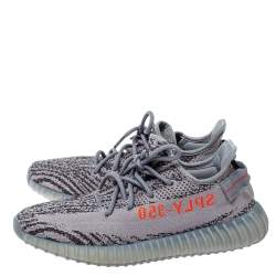 Pre Owned Yeezy x Adidas Grey Cotton Knit Boost 350 V2 Beluga 2.0 Sneakers Size 43 1/3