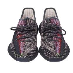 Pre Owned حذاء رياضي ييزي وأديداس (غير عاكس) بوست 350 في2 يشيل قماش تريكو متعدد الألوان مقاس 40