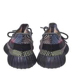 Pre Owned حذاء رياضي ييزي وأديداس (غير عاكس) بوست 350 في2 يشيل قماش تريكو متعدد الألوان مقاس 40