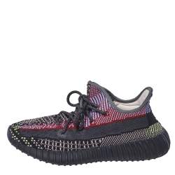 Pre Owned حذاء رياضي ييزي وأديداس (غير عاكس) بوست 350 في2 يشيل قماش تريكو متعدد الألوان مقاس 40