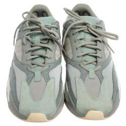 Pre Owned Yeezy x Adidas Boost Grey/Blue Mesh And Suede Leather Boost 700 V2 Vanta Sneakers Size 46.5