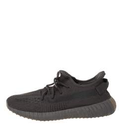 Pre Owned Yeezy x Adidas Black Cotton Knit Boost 350 V2 Static Non Reflective Sneakers Size 46
