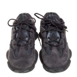 مملوكة مسبقًا Yeezy x Adidas Utility Black Suede and Mesh Boost 500 Sneakers Size 39 1/3