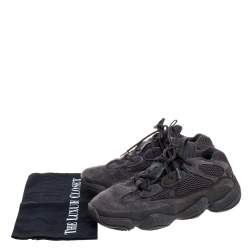 مملوكة مسبقًا Yeezy x Adidas Utility Black Suede and Mesh Boost 500 Sneakers Size 39 1/3