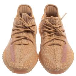 Pre Owned Adidas Yeezy Boost 350 V2 Cotton Knit Clay Sneakers Size 42 2/3