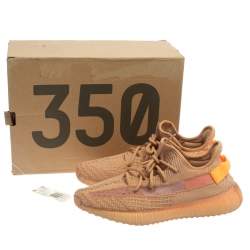 Pre Owned Adidas Yeezy Boost 350 V2 Cotton Knit Clay Sneakers Size 42 2/3
