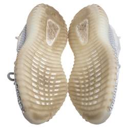 Pre Owned Yeezy x Adidas Grey/White Cotton Knit Boost 350 V2 Static Non-Reflective Sneakers Size 38 2/3