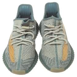 Pre Owned Yeezy x Adidas Blue/White Knit Fabric Boost 350 V2 Israfil Sneakers Size 42.5