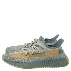 Pre Owned Yeezy x Adidas Blue/White Knit Fabric Boost 350 V2 Israfil Sneakers Size 42.5