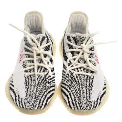 Pre Owned Yeezy x Adidas White/ Black Yeezy Boost 350 V2 Zebra Sneakers Size 43.5
