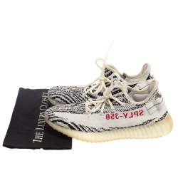Pre Owned Yeezy x Adidas White/ Black Yeezy Boost 350 V2 Zebra Sneakers Size 43.5