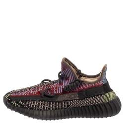 Pre Owned حذاء رياضي ييزي x أديداس قماش تريكو متعدد الألوان يتشيل 350  (غير عاكس) بعنق منخفض مقاس 39 1/3 