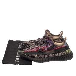 Pre Owned حذاء رياضي ييزي x أديداس قماش تريكو متعدد الألوان يتشيل 350  (غير عاكس) بعنق منخفض مقاس 39 1/3 