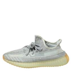 Pre Owned Yeezy x Adidas Grey Cotton Knit 350 V2 Yeshaya Reflective Sneakers Size 42.5