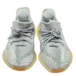 Pre Owned Yeezy x Adidas Grey Cotton Knit 350 V2 Yeshaya Reflective Sneakers Size 42.5