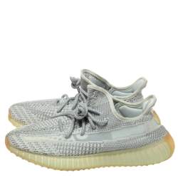 Pre Owned Yeezy x Adidas Grey Cotton Knit 350 V2 Yeshaya Reflective Sneakers Size 42.5