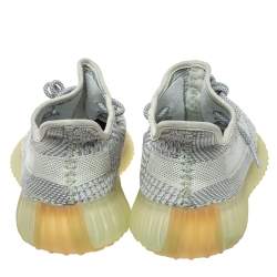 Pre Owned Yeezy x Adidas Grey Cotton Knit 350 V2 Yeshaya Reflective Sneakers Size 42.5