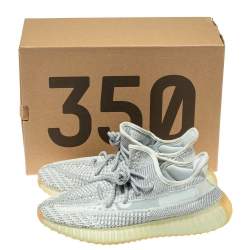 Pre Owned Yeezy x Adidas Grey Cotton Knit 350 V2 Yeshaya Reflective Sneakers Size 42.5