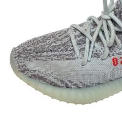 Pre Owned Yeezy x adidas Blue/Grey Knit Fabric Boost 350 V2 2.0 Sneakers Size 38