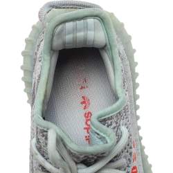 Pre Owned Yeezy x adidas Blue/Grey Knit Fabric Boost 350 V2 2.0 Sneakers Size 38
