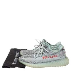 Pre Owned Yeezy x adidas Blue/Grey Knit Fabric Boost 350 V2 2.0 Sneakers Size 38