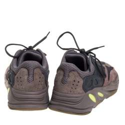 Pre Owned Yeezy x Adidas Brown/Grey Mesh And Suede Leather 700 V2 Mauve Sneakers Size 44