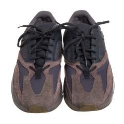Pre Owned Yeezy x Adidas Brown/Grey Mesh And Suede Leather 700 V2 Mauve Sneakers Size 44