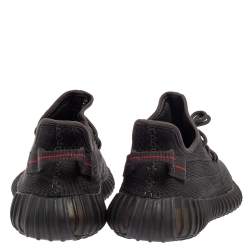 مملوكة مسبقًا Yeezy x Adidas Black Knit Fabric Boost 350 V2 Sneakers Size 46