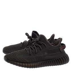 مملوكة مسبقًا Yeezy x Adidas Black Knit Fabric Boost 350 V2 Sneakers Size 46