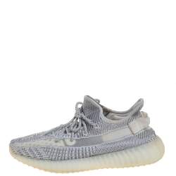 Pre Owned Yeezy x Adidas White/Grey Cotton Knit Boost 350 V2 Static Non Reflective Sneakers Size 44