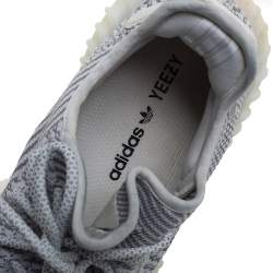 Pre Owned Yeezy x Adidas White/Grey Cotton Knit Boost 350 V2 Static Non Reflective Sneakers Size 44
