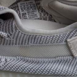 Pre Owned Yeezy x Adidas White/Grey Cotton Knit Boost 350 V2 Static Non Reflective Sneakers Size 44
