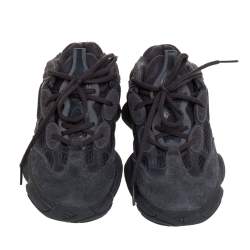 Pre Owned Yeezy x Adidas Utility Black Suede And Mesh Boost 500 Sneakers Size 37 1/3