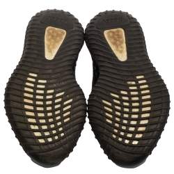 Pre Owned  Yeezy Black Knit Fabric Boost 350 V2 Static Non Reflective Sneakers Size 42