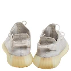 Pre Owned حذاء رياضي ييزي x أديداس تريكو قطن كريمي بوست 350 V2 تريبل أبيض مقاس 44