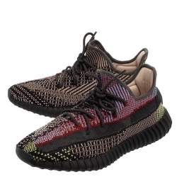 Pre Owned Yeezy x Adidas Multicolor Knit Fabric 350 V2 Yecheil (Non Reflective) Low Top Sneakers Size 45 1/3