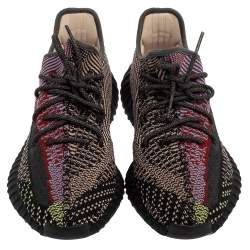 Pre Owned Yeezy x Adidas Multicolor Knit Fabric 350 V2 Yecheil (Non Reflective) Low Top Sneakers Size 45 1/3