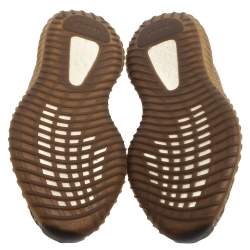 Pre Owned Yeezy x adidas Brown Knit Fabric Boost 350 V2 Sand Taupe Sneakers Size 41 1/3