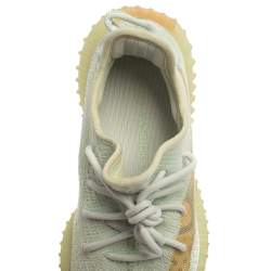 Pre Owned Yeezy x Adidas Light Green Knit Fabric Boost 350 V2 Hyperspace Sneakers Size 39 1/3