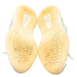 Pre Owned Yeezy x adidas White Knit Fabric Boost 350 V2 Yeshaya Sneakers Size 44 2/3