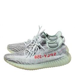 Pre Owned Yeezy x Adidas Light Blue Cotton Knit Boost 350 V2 Blue Tint Sneakers Size 44