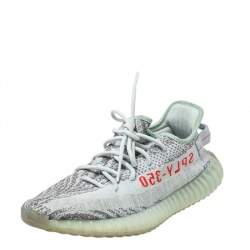 Pre Owned Yeezy x Adidas Light Blue Cotton Knit Boost 350 V2 Blue Tint Sneakers Size 44