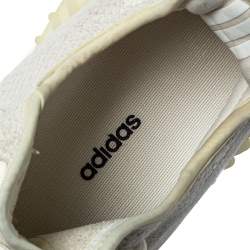 Pre Owned Adidas Yeezy White Knit Fabric 350 V2 Butter Sneakers Size 43.5