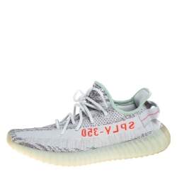 Pre Owned Yeezy x Adidas Light Blue Cotton Knit Boost 350 V2 Blue Tint Sneakers Size 44 2/3